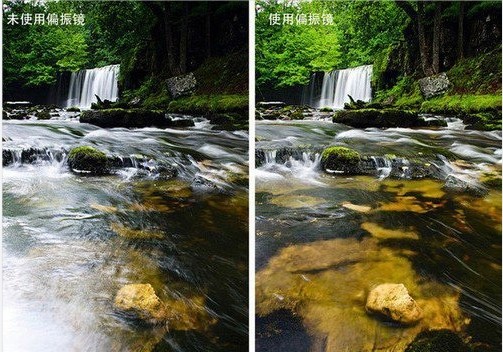 偏振镜使用前后对比
