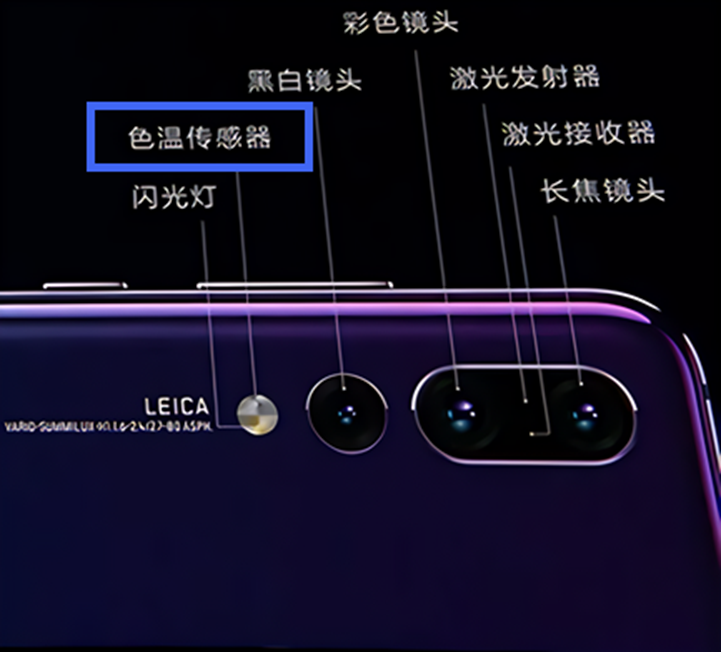 华为P20 色温传感器